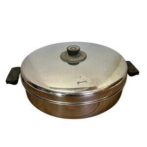 Vintage Paul Revere Ware 1801 Copper Core 12" Skillet Frying Pan Vented Lid